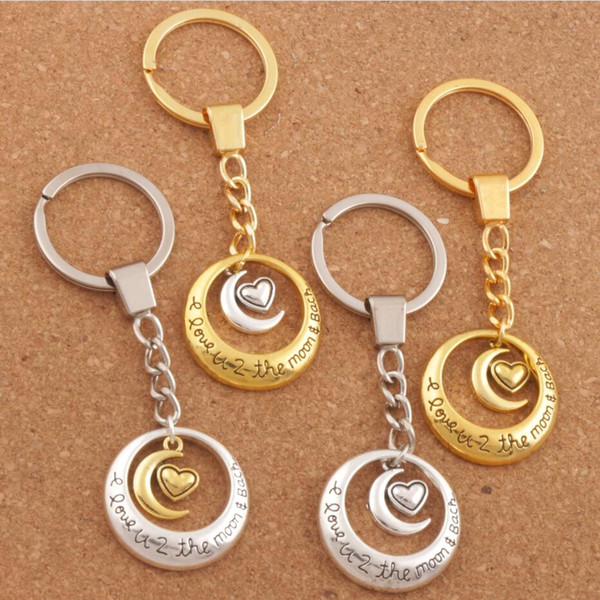 4Styles I Love You To The Moon And Back Keychain Travel Protection Key Rings KC22 Fashion Jewelry