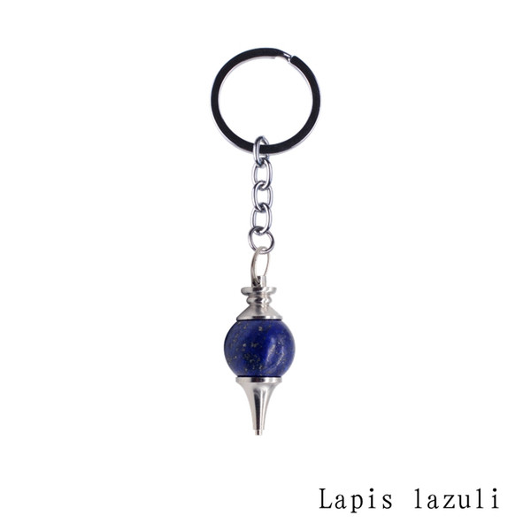 2017 Natural stone crystal ball pendulum key chain accessories keychain Turquoise Lapis lazuli for women spring bag charm