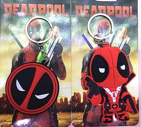 Hot Sale! 20 pcs Superhero Deadpool Rubber+ Stainless Steel Key Chain Key Ring L--10