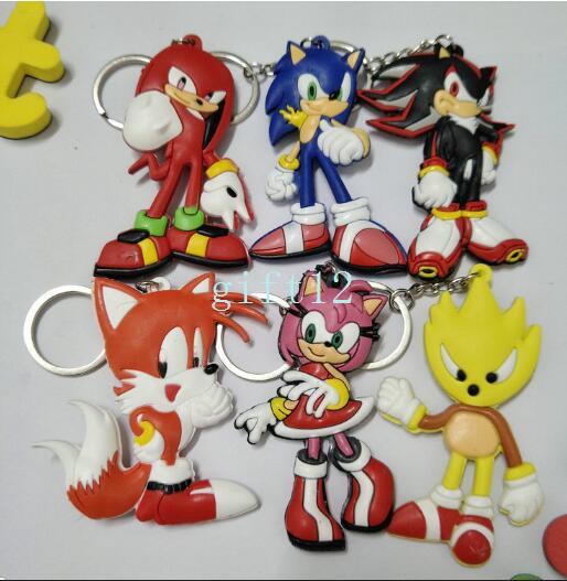 New Sonic the Hedgehog double-sided mixed PVC rubber key chain pendant gift pendant key ring collection gift L-23