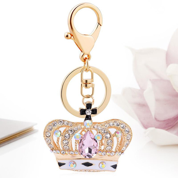 2019 Jewelry Big Crystal Crown Keychain Rhinestone Keyring for Car Chram Key Holder Creative Gift for Girlfriend