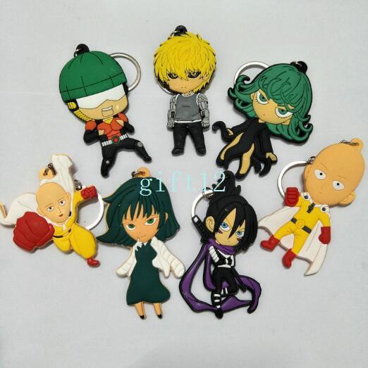 New Japanese anime ONE PUNCH-MAN double-sided mixed PVC rubber key chain pendant gift pendant key ring collection gift L-39