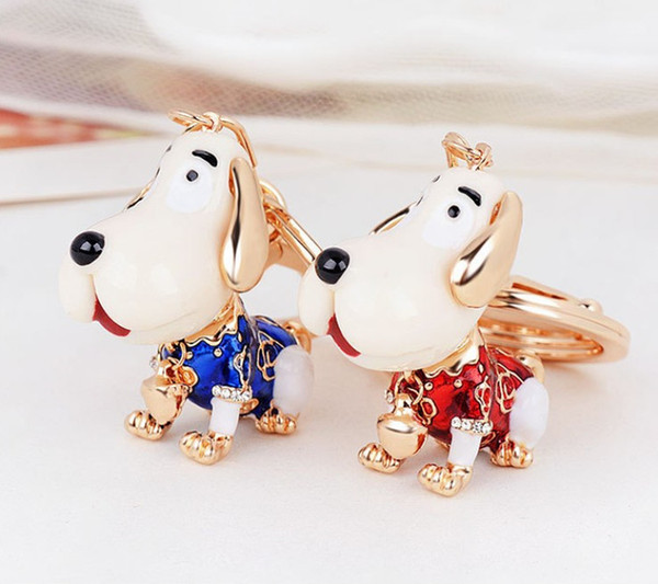 2019 Metal Dog Keychains Key Rings Fashion Animal Key Chains Personalized Car Key Holder Pendant Women Bag Charms Keyrings Accessory