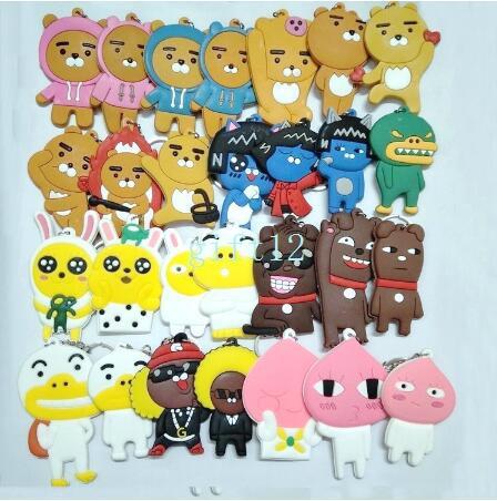 New KAKAO FRIENDS double-sided mixed PVC rubber key chain pendant gift pendant key ring collection gift L-77