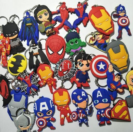 New Superhero Avengers double-sided mixed PVC rubber key chain pendant gift pendant key ring promotional gift collection gift L-12