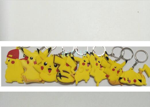 New Anime Pika chu double-sided mixed PVC rubber key chain pendant gift pendant key ring promotional gift collection gift L-8