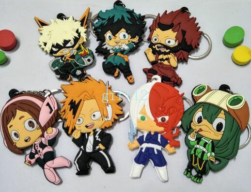 New Japanese anime My Hero Academia Double Sided PVC Keychain Action Figure Pendant Keyring Collection Gift L-2