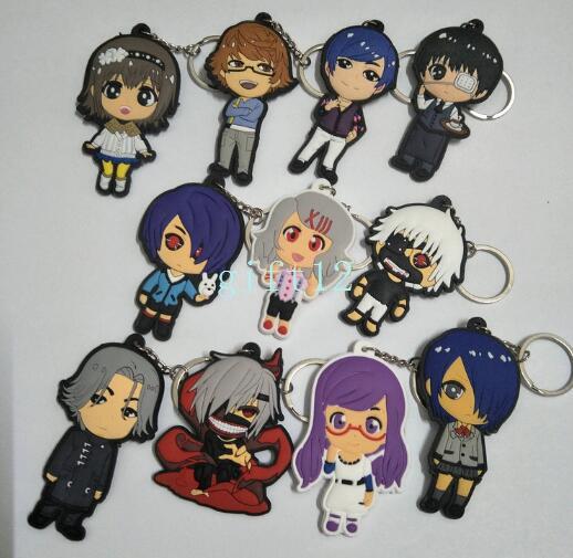 New Japanese anime Tokyo Ghoul double-sided mixed PVC rubber key chain pendant gift pendant key ring collection gift L-25