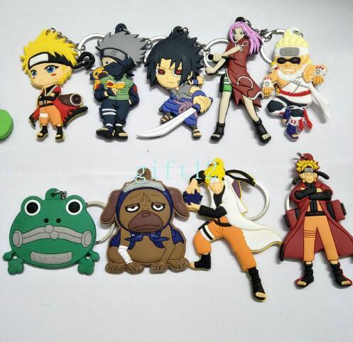 New Japanese anime Naruto double-sided mixed PVC rubber key chain pendant gift pendant key ring promotional gift collection gift L-13