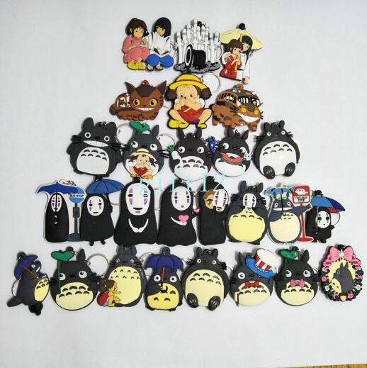 New Japanese anime Spirited Away Totoro Away double-sided mixed PVC rubber key chain pendant gift pendant key ring collection gift L-18