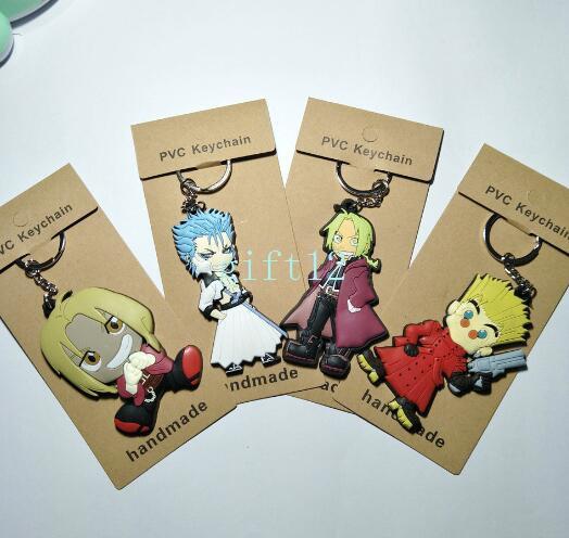 New Japanese anime Fullmetal Alchemist double-sided mixed PVC rubber key chain pendant gift pendant key ring collection gift L-36