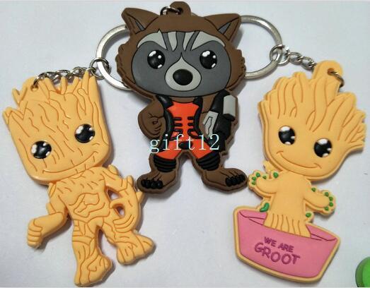 New Guardians of the Galaxy Groot Tree Man Baby double-sided mixed PVC rubber key chain pendant gift pendant key ring collection gift L-16