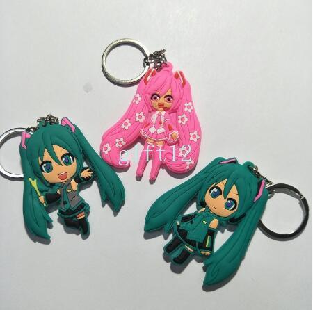 New Japanese anime hatsune double-sided mixed PVC rubber key chain pendant gift pendant key ring collection gift L-59