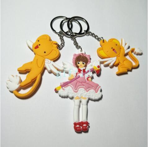 New Sakura Japanese anime magic fairy double-sided mixed PVC rubber key chain pendant gift pendant key ring collection gift L-58