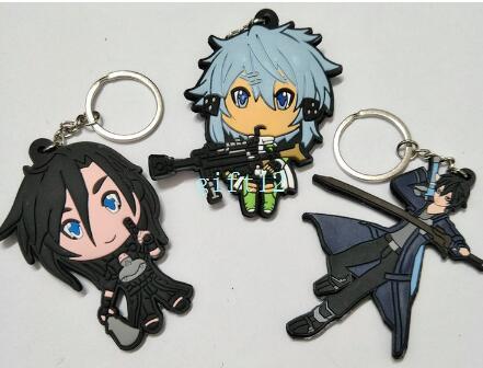 New Japanese anime Sword Art Online double-sided mixed PVC rubber key chain pendant gift pendant key ring collection gift L-74