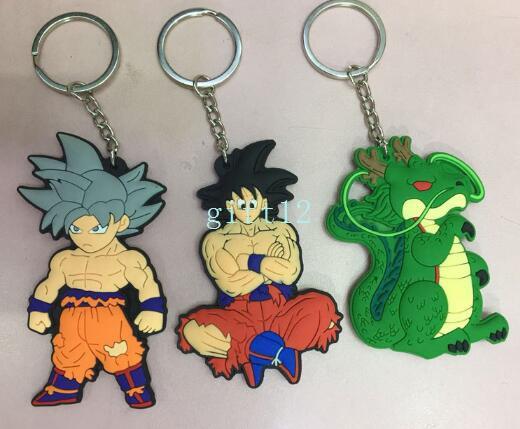 New Japanese anime Dragon Ball Saiyan Double Sided PVC Keychain Action Figure Pendant Keyring Collection Gift L-3