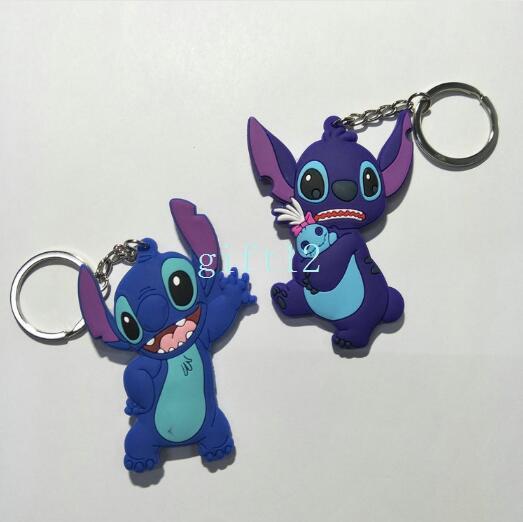 New Japanese anime Stitch double-sided mixed PVC rubber key chain pendant gift pendant key ring collection gift L-51