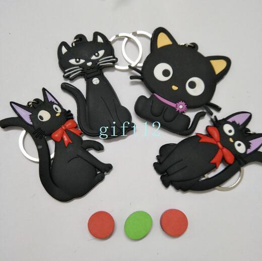 New Japanese anime black cat Gigi double-sided mixed PVC rubber key chain pendant gift pendant key ring collection gift L-31