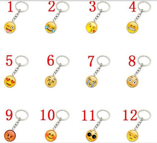 1000pcs Trendy Smiley Face necklace Emoji pendants Smile keychain Smiley Face key chain jewelry Happy pendan Gift J083