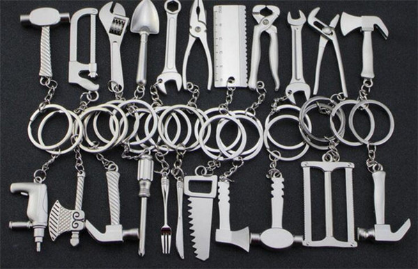 100pcs mini tools keychain Metal Adjustable Tool Wrench Spanner Keyring Creative J120
