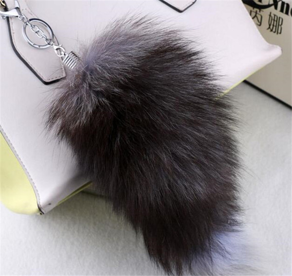 200pcs Large Keychain Fox Tail Fur Tassel Bag Tag Keychain Strap Chain Key Chain for Bag Charm Key Ring J123