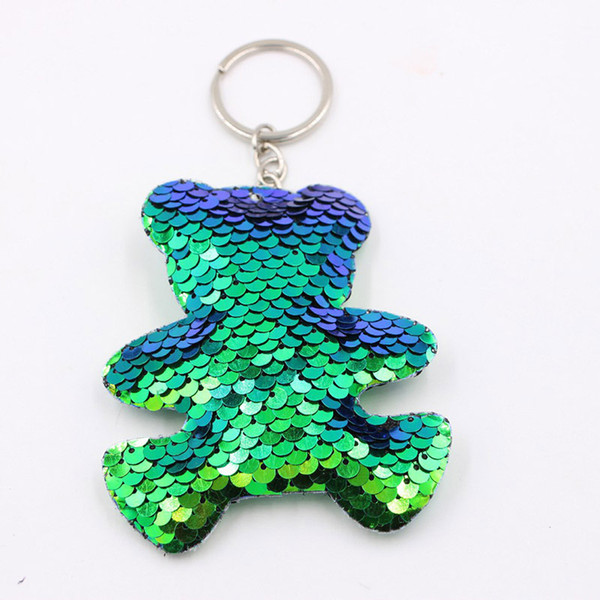 2019 European and American men and women new sequins bear keychain pendant cute bag pendant free shipping