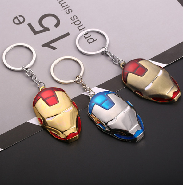 2019 European and American fashion new iron man mask exquisite keychain movie peripheral car accessories small gifts activities gifts