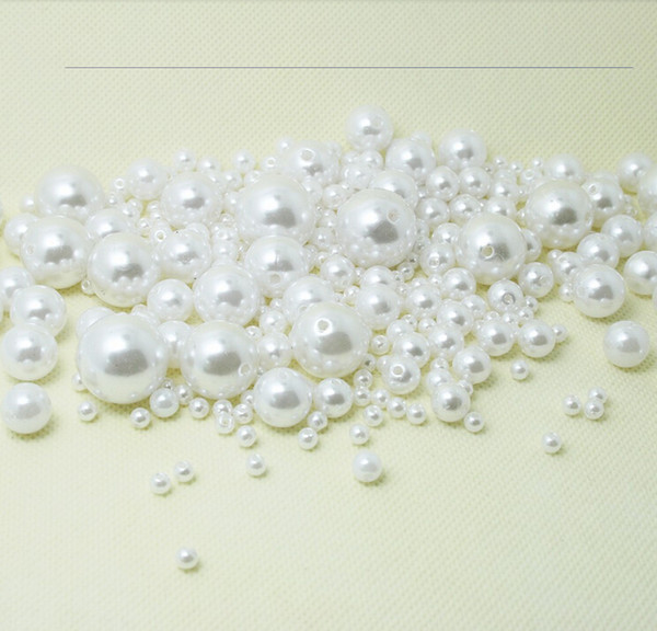 4 -20mm 1000g/lot ABS pearl beads craft acrylic beads Imitation Round beads with holes diy loose beads for jewelry clothes and shoes