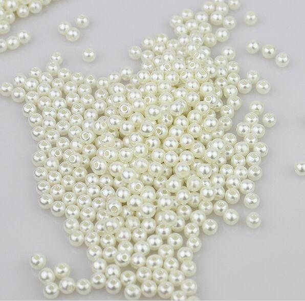 1000pcs/lot Round ABS Pearl Loose spacer Beads Pearl white for Making Finding DIY Scrapbook party wedding Decoration 4 6 8 10 12mm