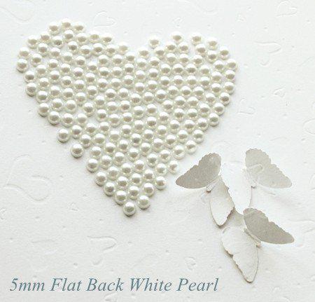 10000Pcs WHITE Half Round Pearl Flatback cabochons beads for Scrapbook Craft 3mm ABS BMZZB03m