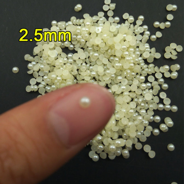 2.5mm Half round pearl accessories, 10000pcs DIY handmade beaded material, nail beauty moble phone shell hair jewelry accessories decoration