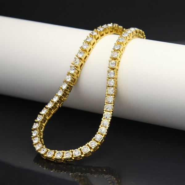 Gold Palted Bling Hip Hop 1 Row Round Iced Out Cz Bracelet Top Fashion Mens Jewelry