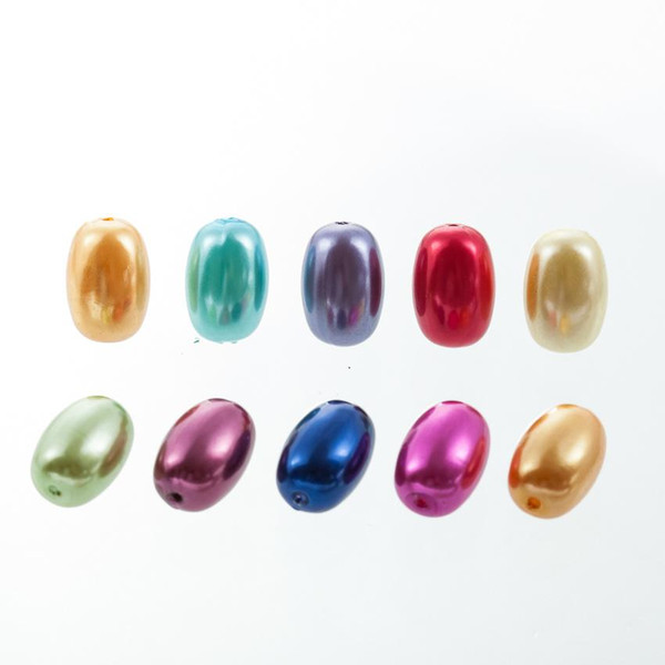 New Wholesale Mixed Colors ABS Pearl Beads 12*18mm Oval Shape DIY handmade Jewelry Accessory Beads for bracelet necklace making 50pcs AS05