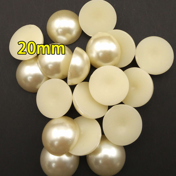 20mm Half round pearl accessories, 100pcs DIY handmade beaded material, nail beauty moble phone shell hair jewelry accessories decoration