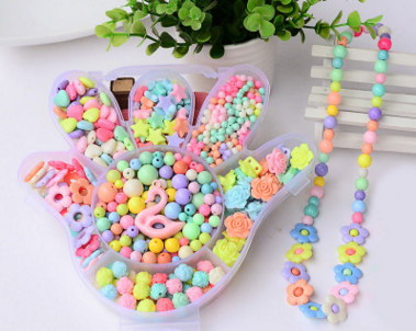 Hot Plastic Acrylic Bead Kit Accessories Girl Toys Jewelry Making Kids Beads Set Latest charming Necklaces BDH018