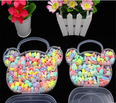 New Arrival Plastic Acrylic Bead Kit Accessories Girl Toys Mixed Beads with Box, Beads for Children BDH013