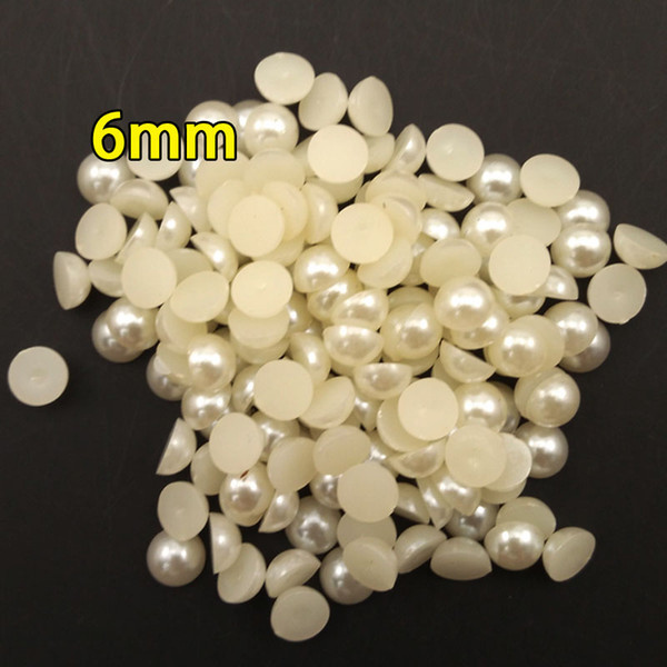 6mm Half round pearl accessories, 5000pcs DIY handmade beaded material, nail beauty moble phone shell hair jewelry accessories decoration