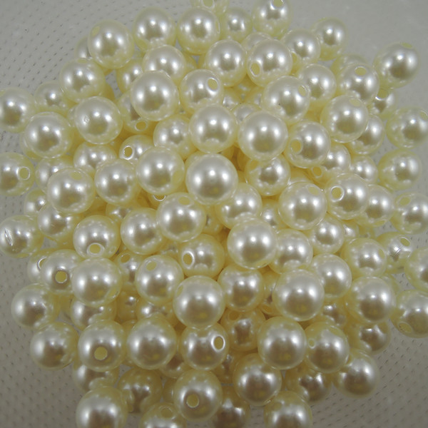 Free Shipping+500pcs 10mm white ABS Round Plastic Imitation Pearl Loose beads for Necklace/Bracelet DIY Accessory