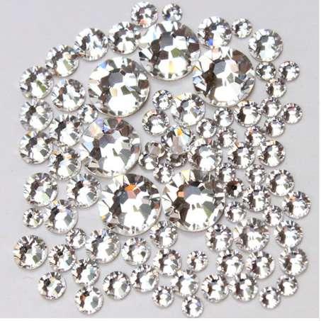 1pack Mix Sizes Glass Clear Crystal Non Hotfix Flatback Strass Rhinestones For Sewing Fabric Garment Nail Art Decoration Gems