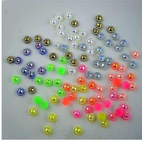 SS20 hotfix iron sunflower cone flower faceted 5mm jelly AB resin crystal flat back cothes shoes decorations rhinestones 200pcs