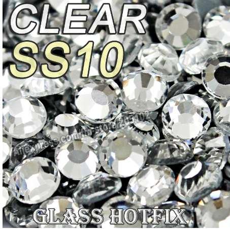 Promotion! SS10 1440pcs/Bag Clear Crystal DMC HotFix FlatBack Rhinestones trim strass,DIY iron heat glass Hot Fix crystal stones