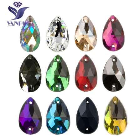 YANRUO 3230 Drop  Quality Sewing Crystal Flatback Rhinestones Sew On Stones Glass For Dresses Clothes Jewelry