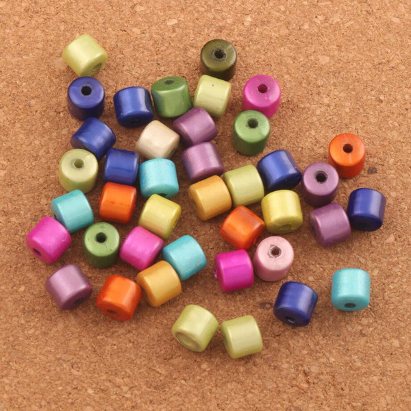 360pcs/lot 8x8.5mm Colorful Acrylic Illusion Miracle Loose Spacer Tube Beads Jewelry DIY Hot L1803 LZsilver