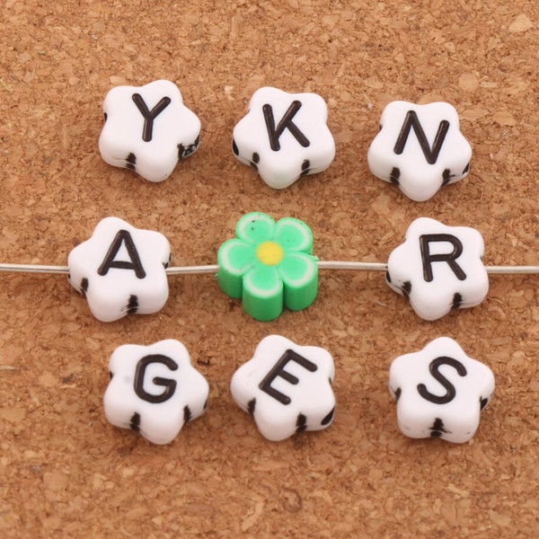 1000pcs/lot 9mm White Alphabet Letter 