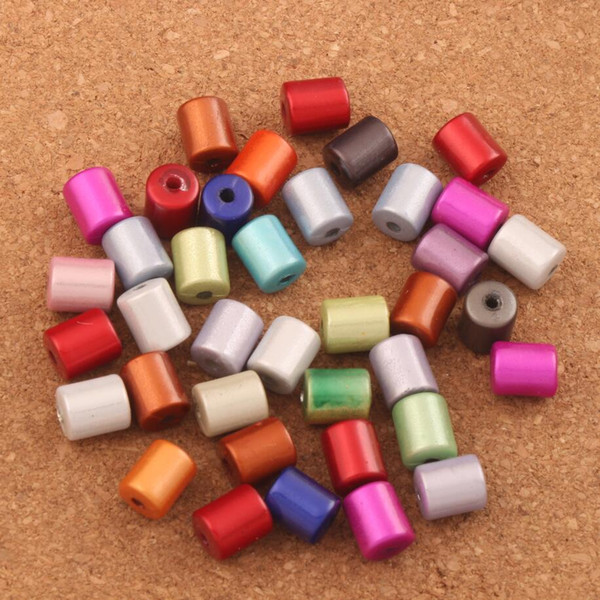 300pcs/lot 8x10mm Colorful Acrylic Illusion Miracle Loose Bead Spacer Tube Beads Jewelry DIY L1804 Hot sell LZsilver