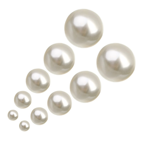 Gorgeous ABS Round Undrilled Pearls White Faux Pearl Beads without Hole for floating Pearl Vase Decoration 4 mm 100 pieces