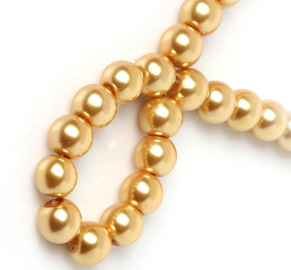 GOLD champane Glass Pearl Round Spacer Loose Beads FIT FOR BRACELET NECKLACE JEWELRY MAKING 4mm/6mm/8mm/10mm