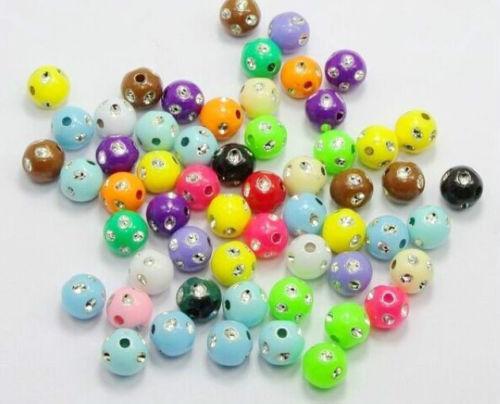 Free 1000Pcs Mixed Acrylic Spacer Beads Charms for Jewelry Making Findings 5mm