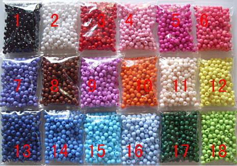 26 Colors for choose Or Mixed colors! SALE BULK 1000 pcs 4MM Sweets Candy Smooth Loose Round Acrylic Beads Findings For DIY Jewelry Making