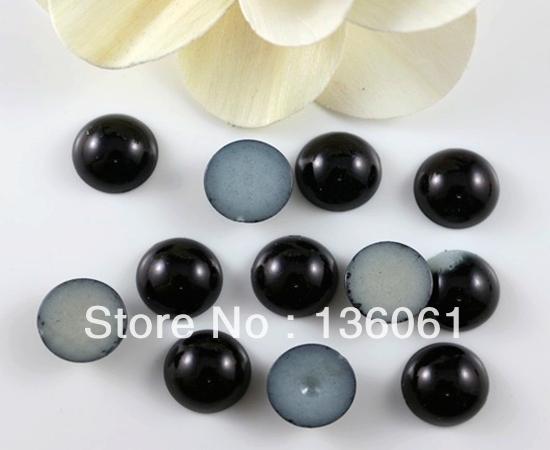 100pcs Vintage Black Acrylic Imitation Pearl Round Half-face For Jewelry Making Craft Charms Beads DIY Jewelry Findings Z2440